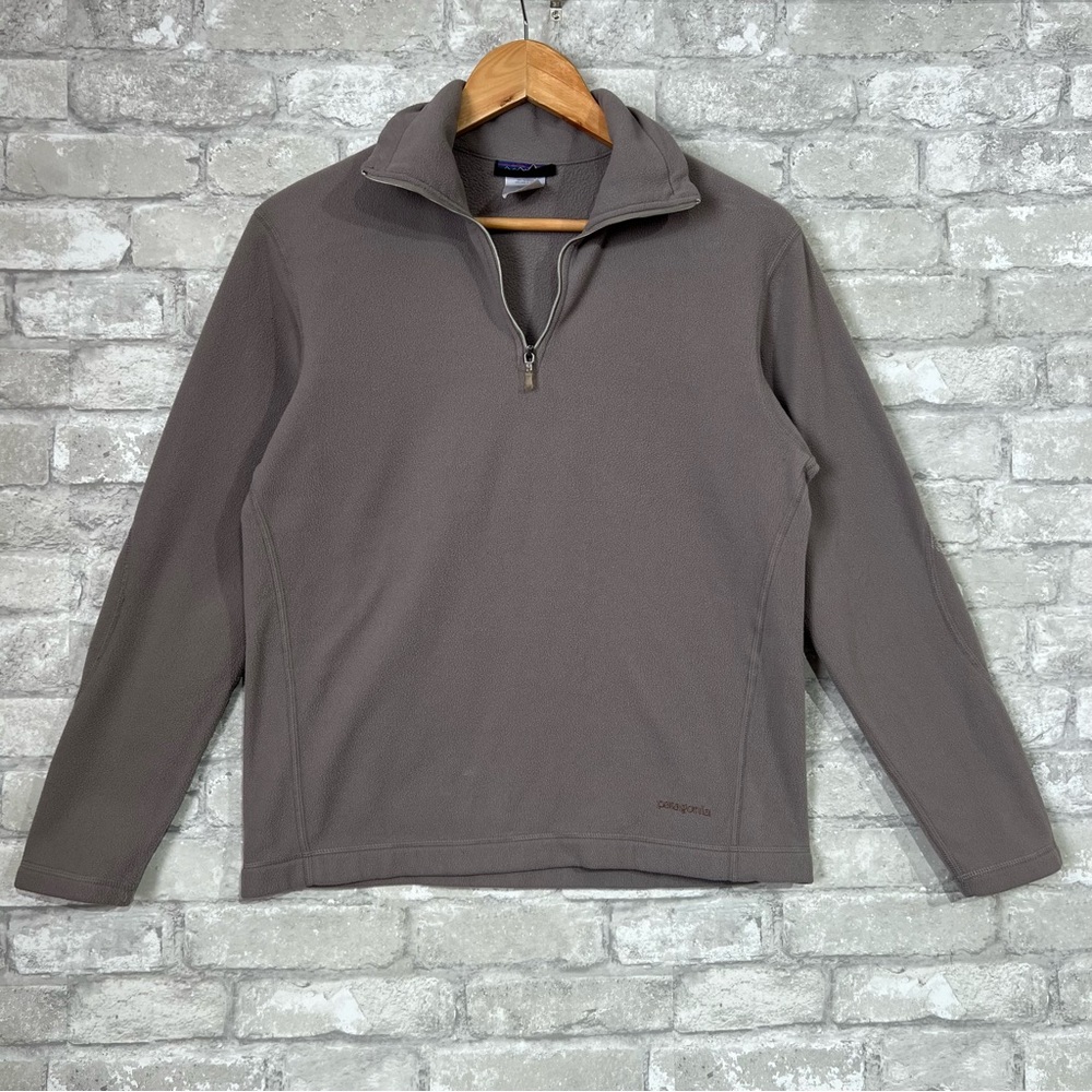 Patagonia Synchilla Women Medium Light Gray 1/4 Zip Pullover Fleece Light Weight